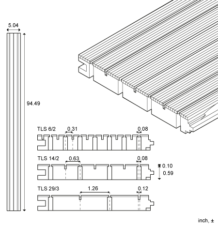 <p> Acoustic - Plank for wall and ceiling, standard dimensions and build-up</p>