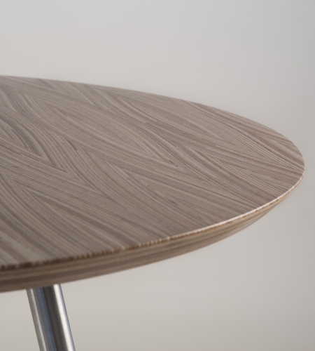 Plexwood® Frank Heerema fantastic modern marquetry design table from re-stacked and moulded plywood veneers