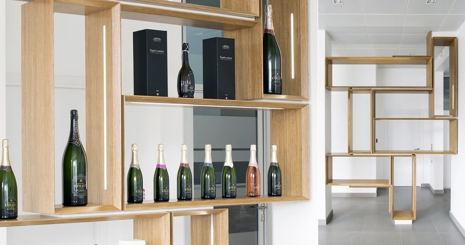 Plexwood® CO.GE.VI. Champagne shop, office and distillery