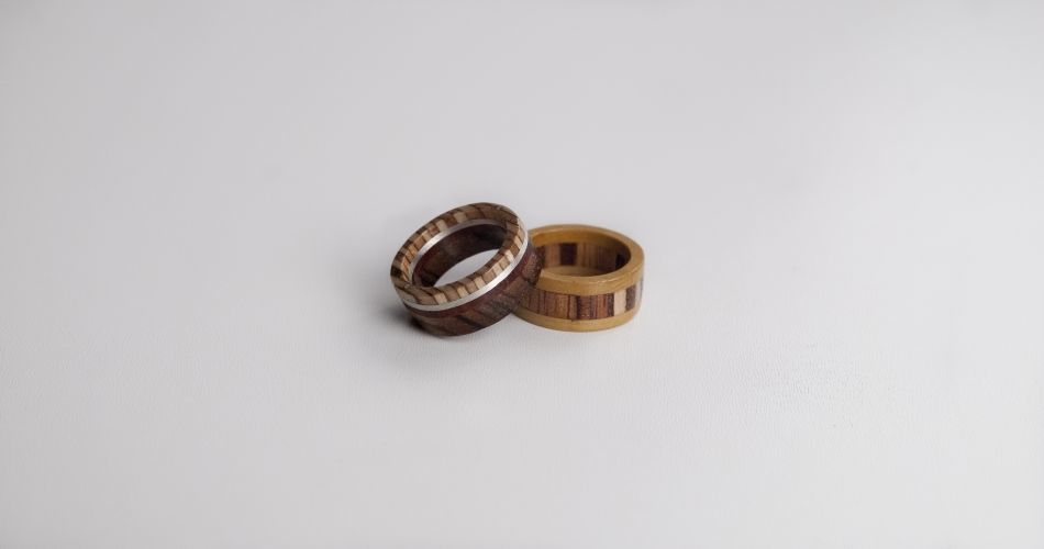 Plexwood® Merieke Werdler for Timberring upcycled engineered re-ply wood for wooden jewellery